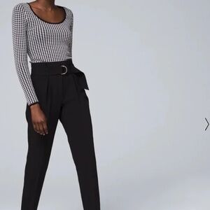 White House Black Market Houndstooth Long Sleeve Sweater